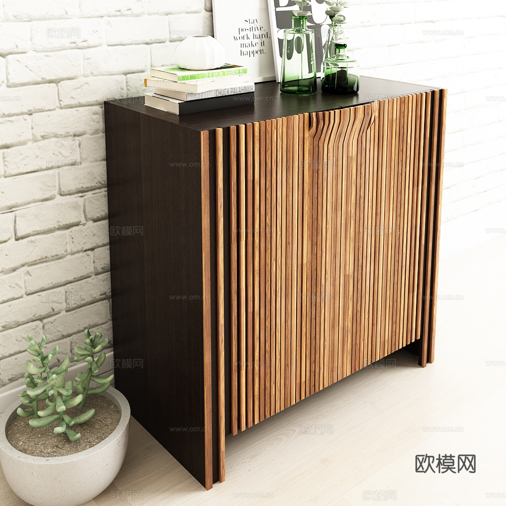 新中式鞋柜 边柜 饰品摆件模型3d模型