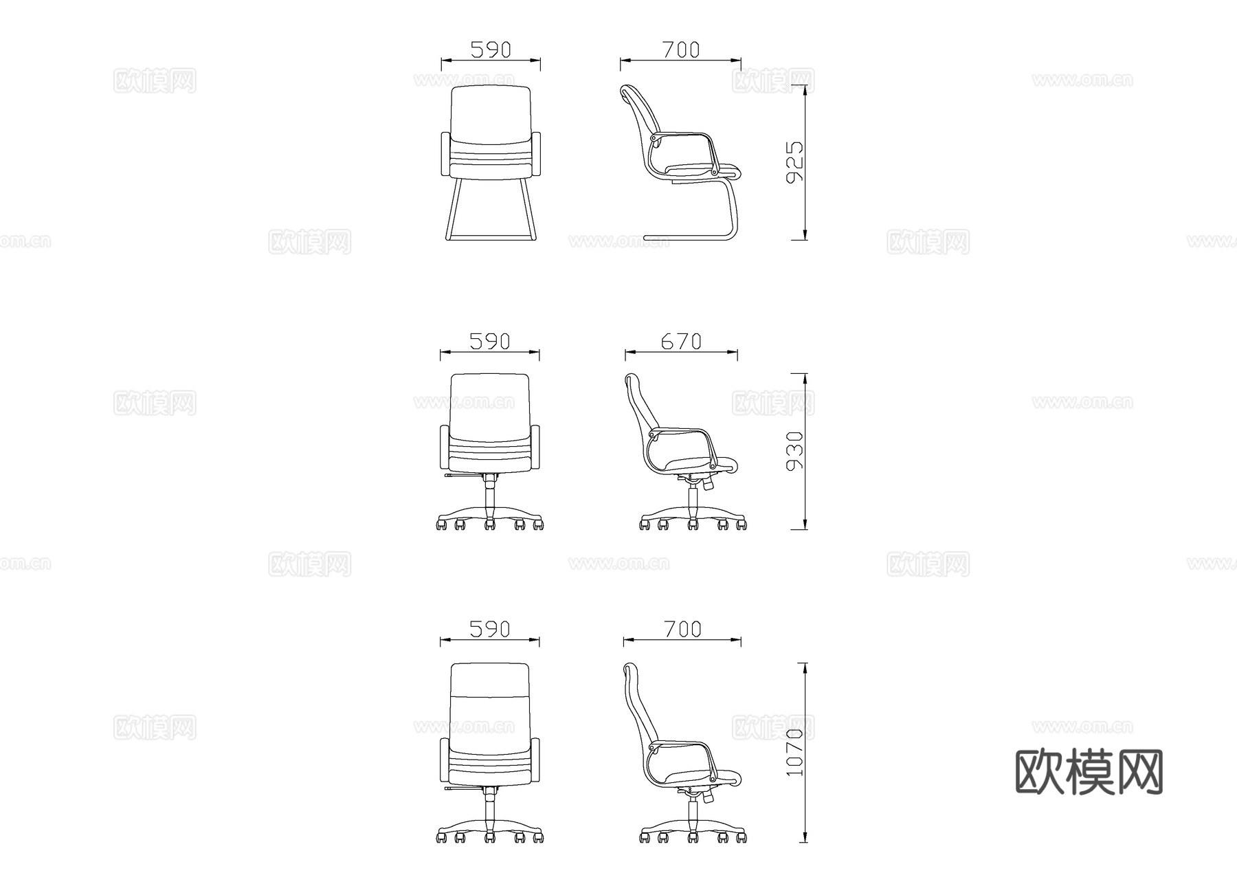 班椅立体图cad施工图