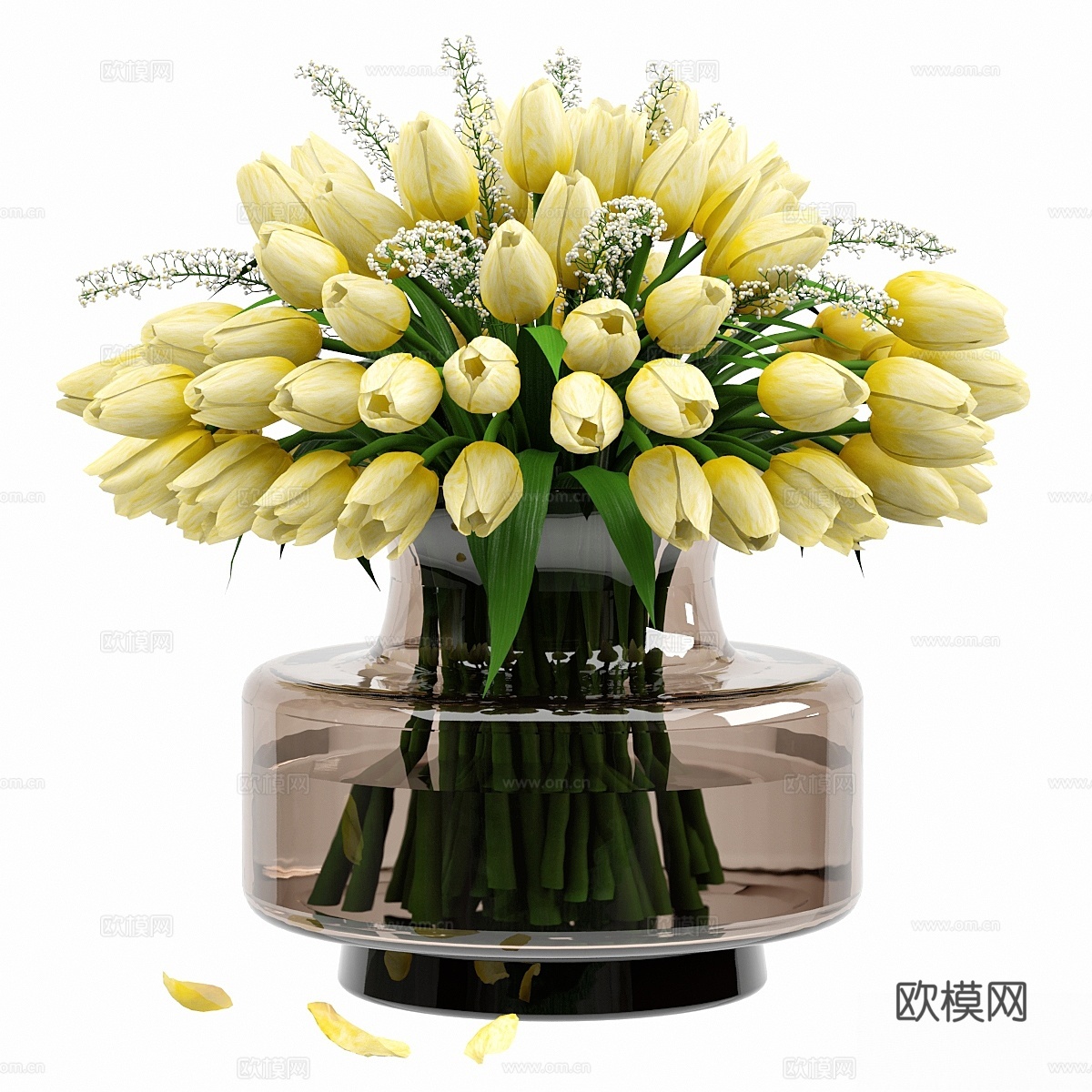 郁金香花瓶3d模型下载