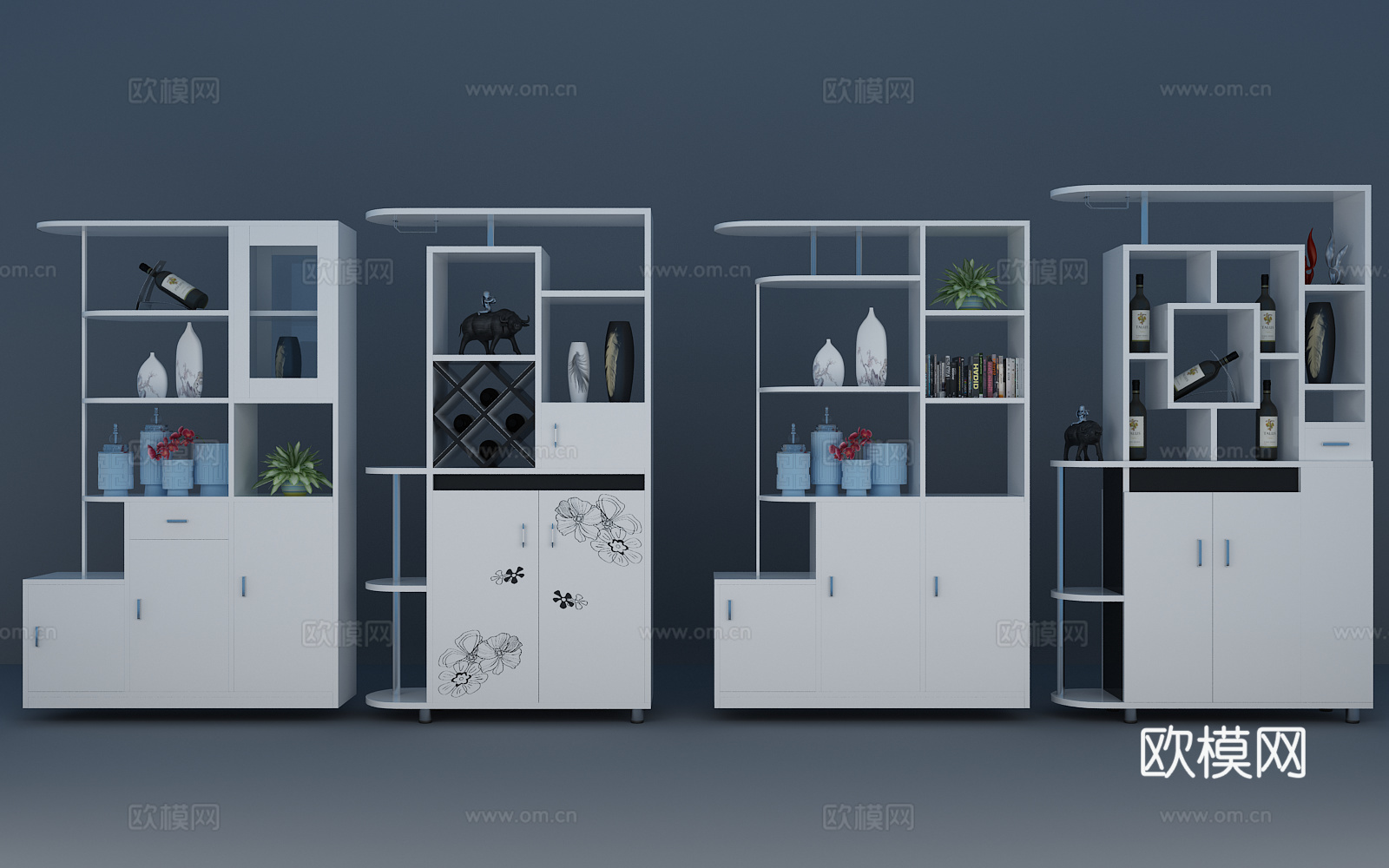 现代鞋柜 装饰柜 边柜 装饰画3d模型