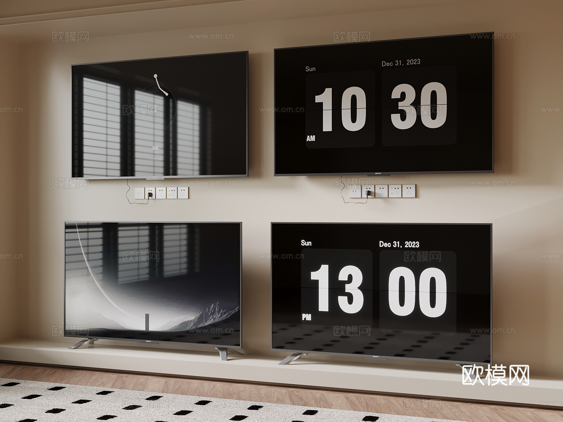 现代电视3d模型下载