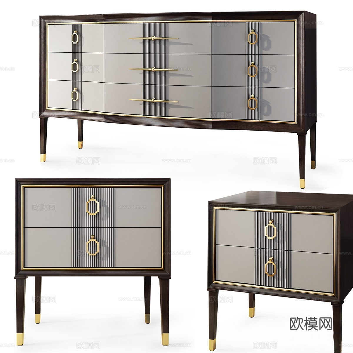 抽屉柜和床头柜 Caffe Bianco.3d模型