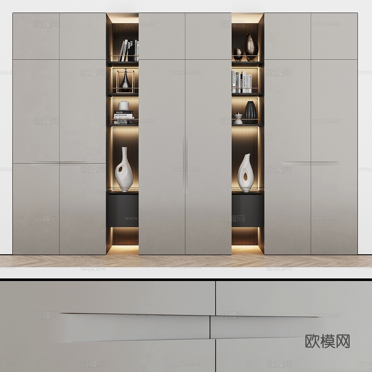 现代衣柜 013d模型