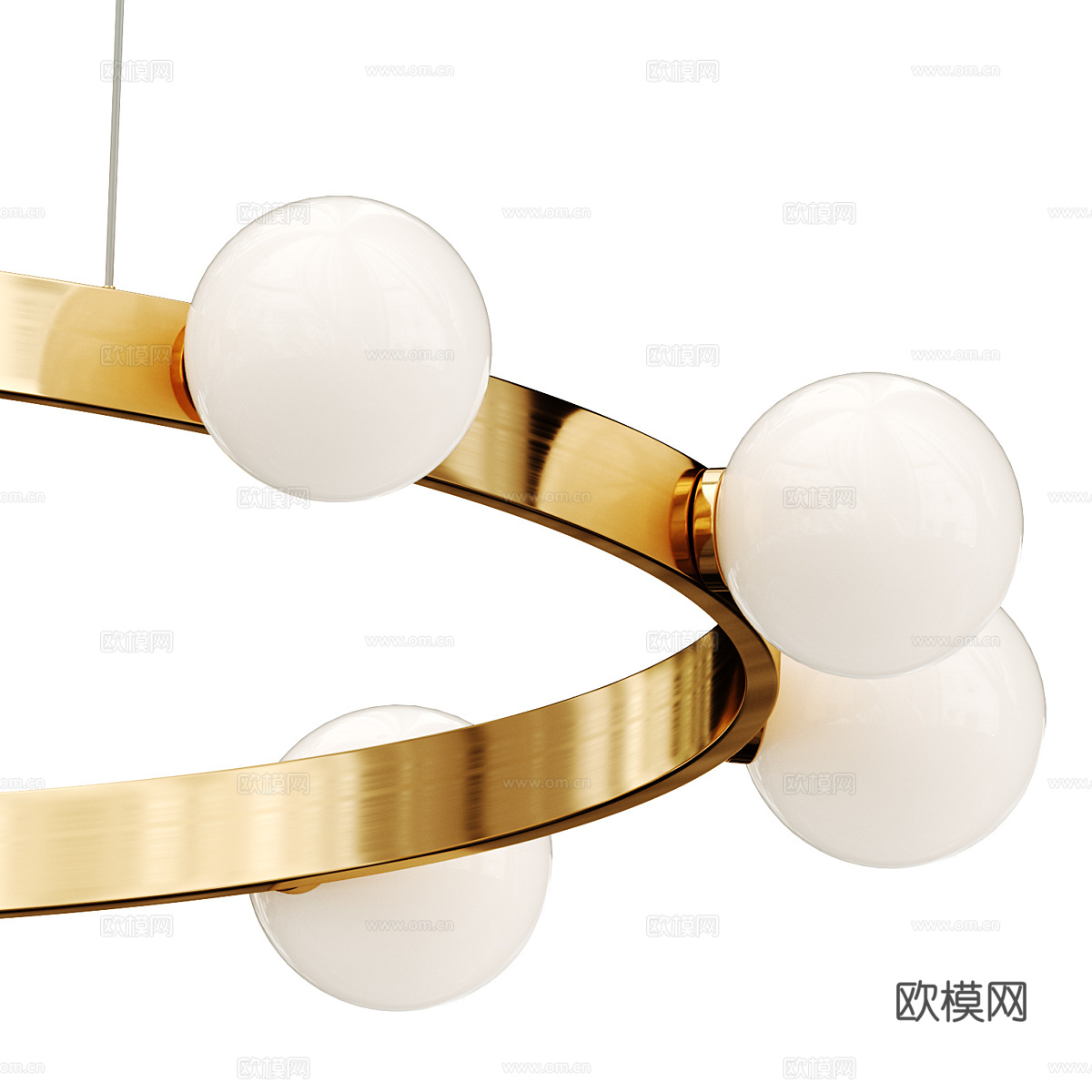 现代轻奢圆形金属装饰吊灯3d模型