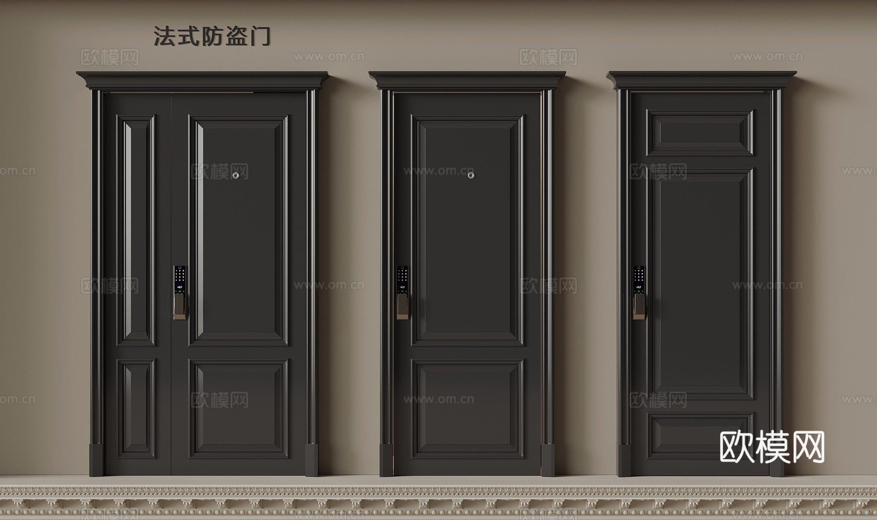 法式防盗门su模型
