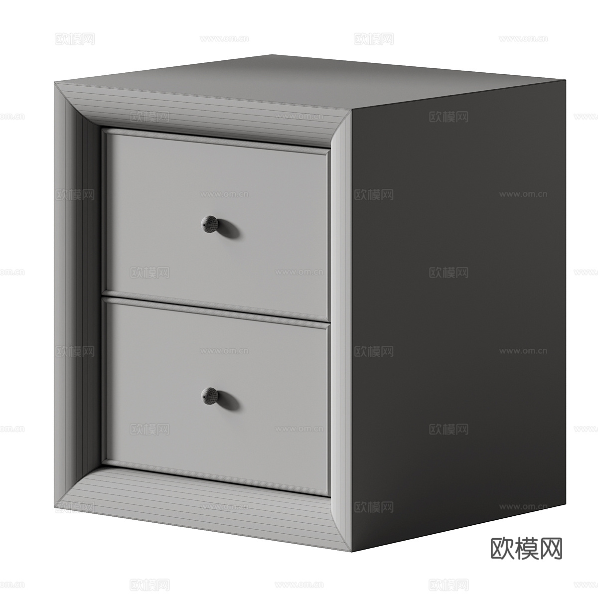 现代奶油风儿童床头柜3d模型