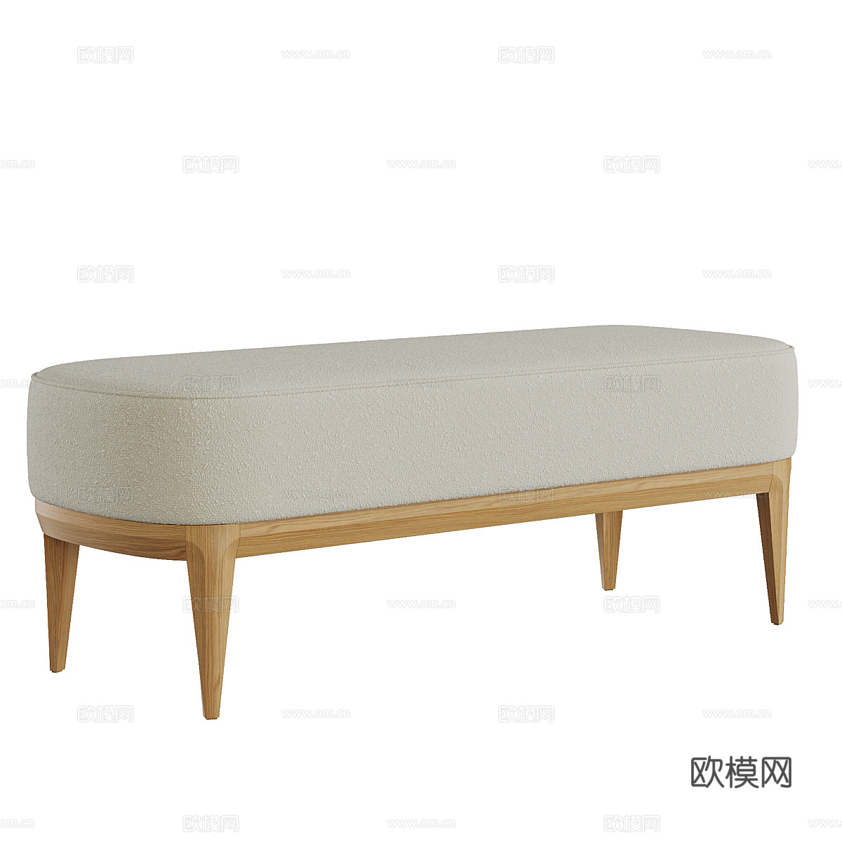 新中式布艺长凳 条凳 床尾凳3d模型