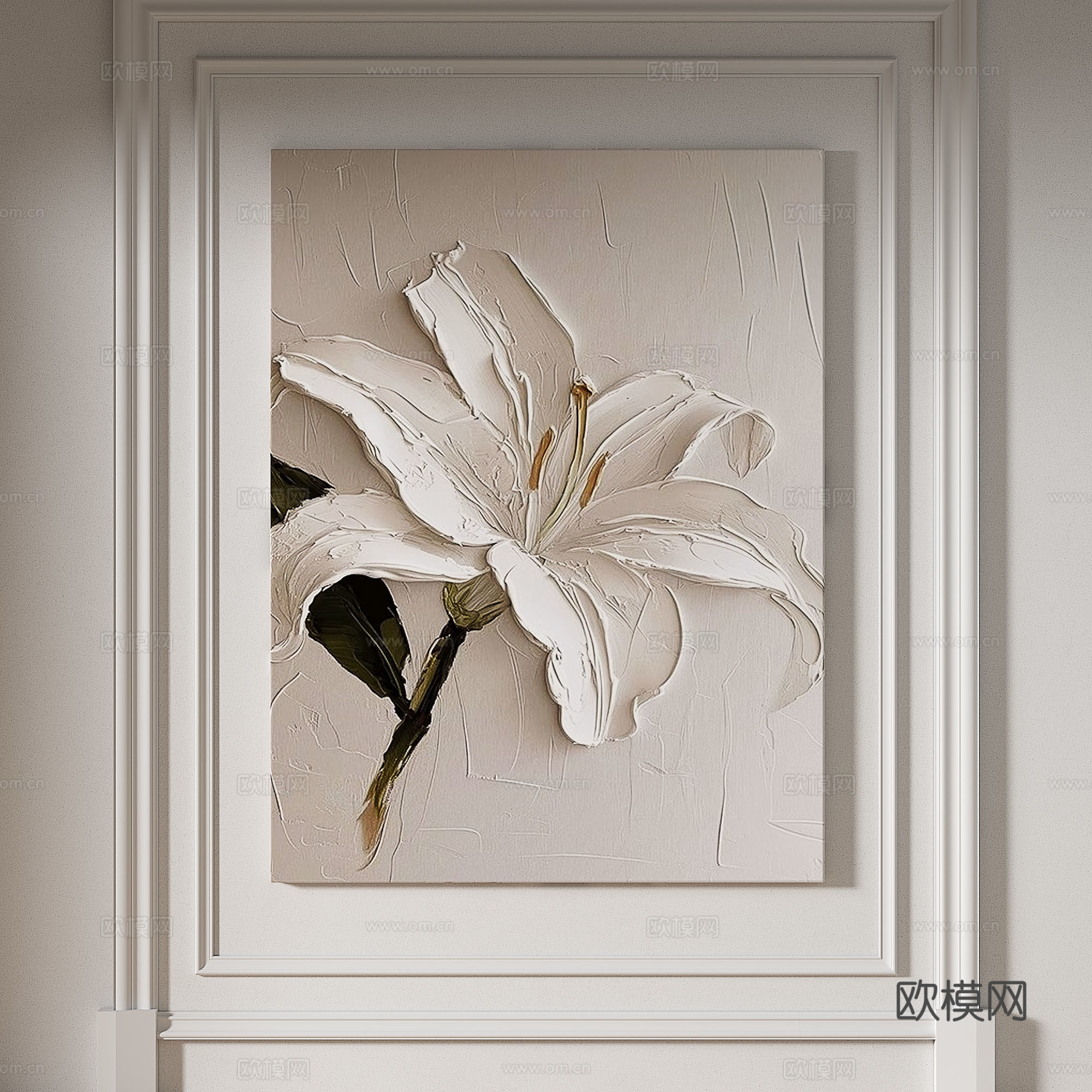 现代，简约，奶油风，轻奢，侘寂，肌理，立体，装饰画3d模型