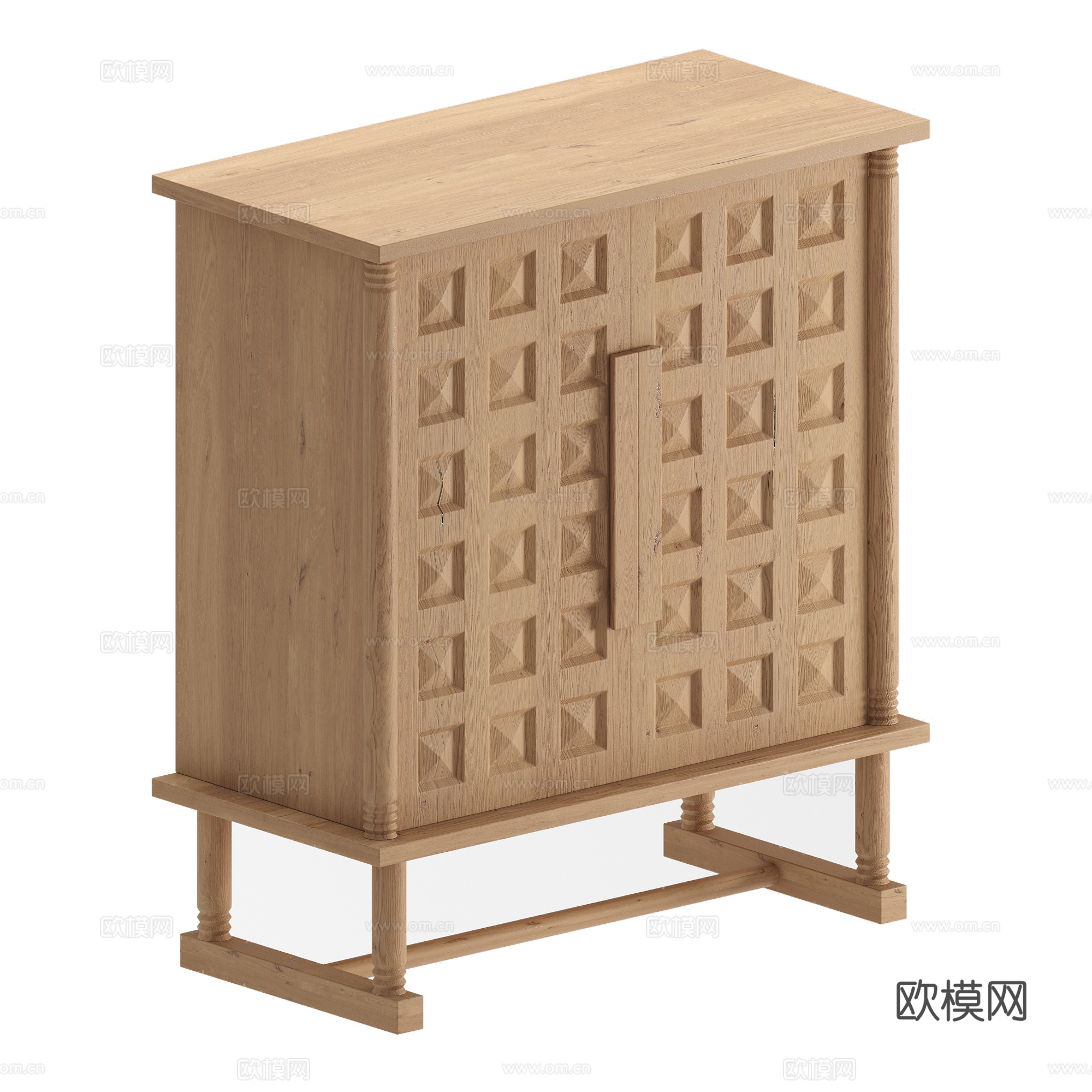侘寂自然装饰柜3d模型