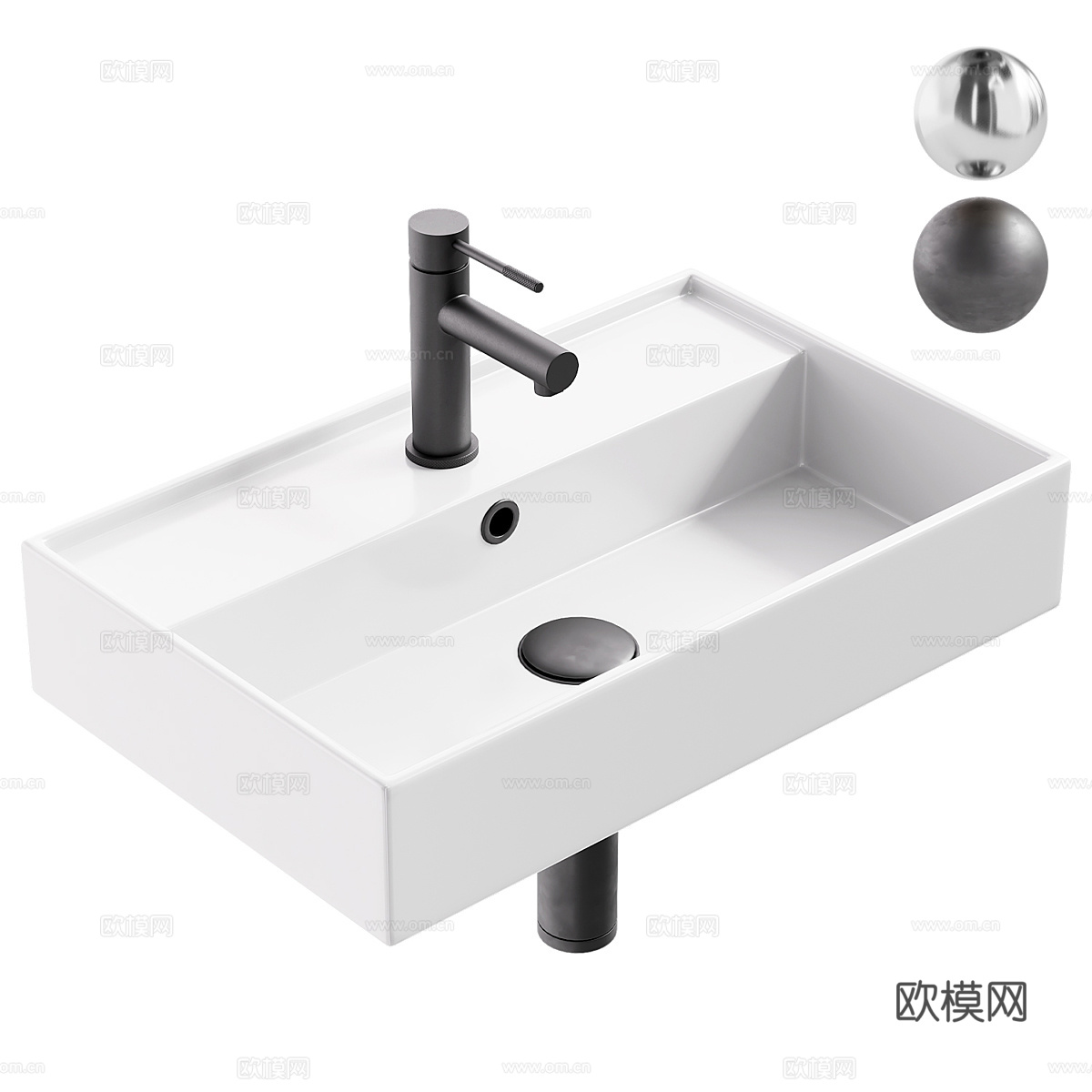现代陶瓷台盆 洗手盆 面盆3d模型