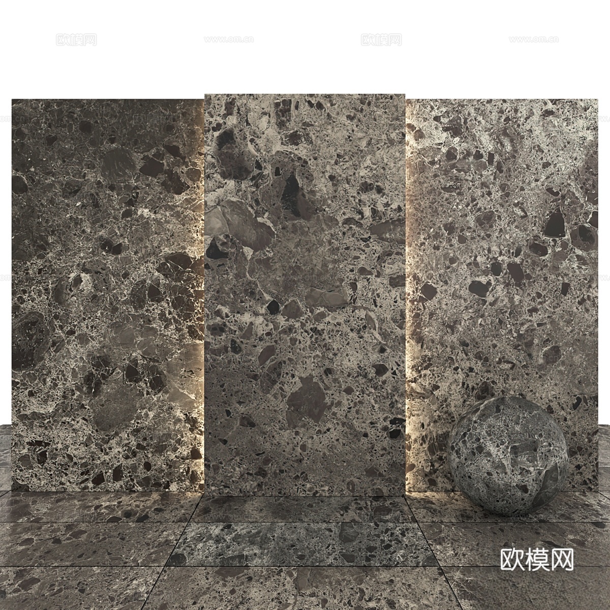 阴影黑石 023d模型