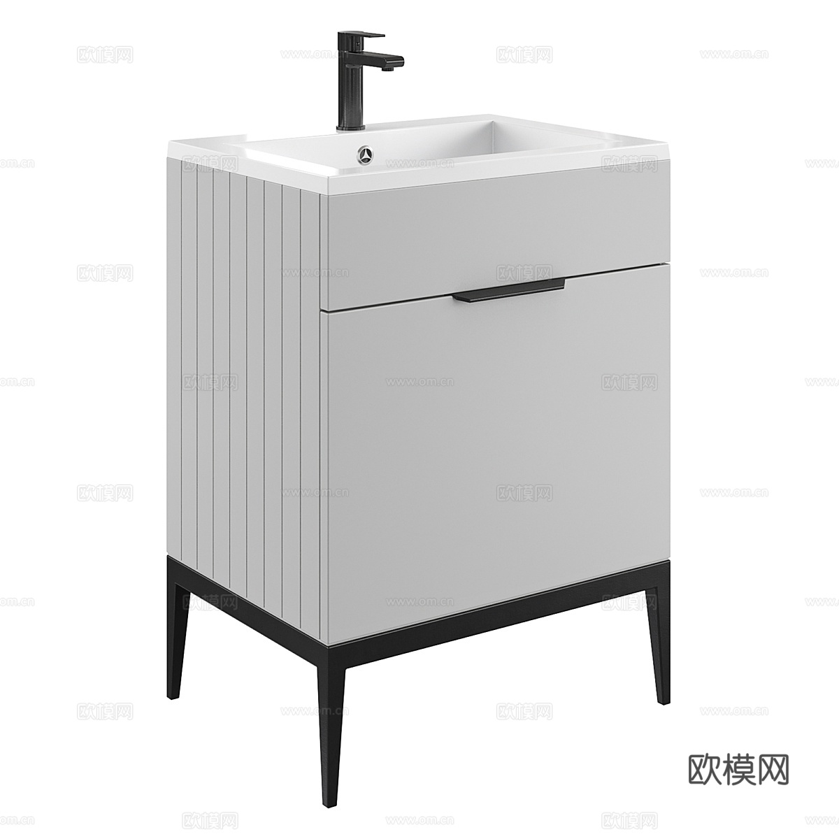 Metropolitan 带 1 个抽屉的柜子3d模型