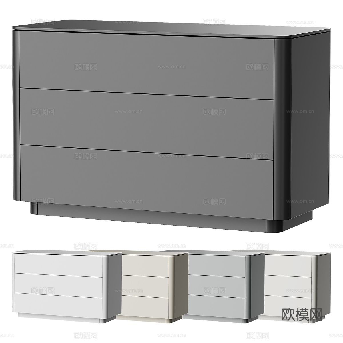 现代意式极简斗柜 边柜 矮柜 抽屉柜3d模型