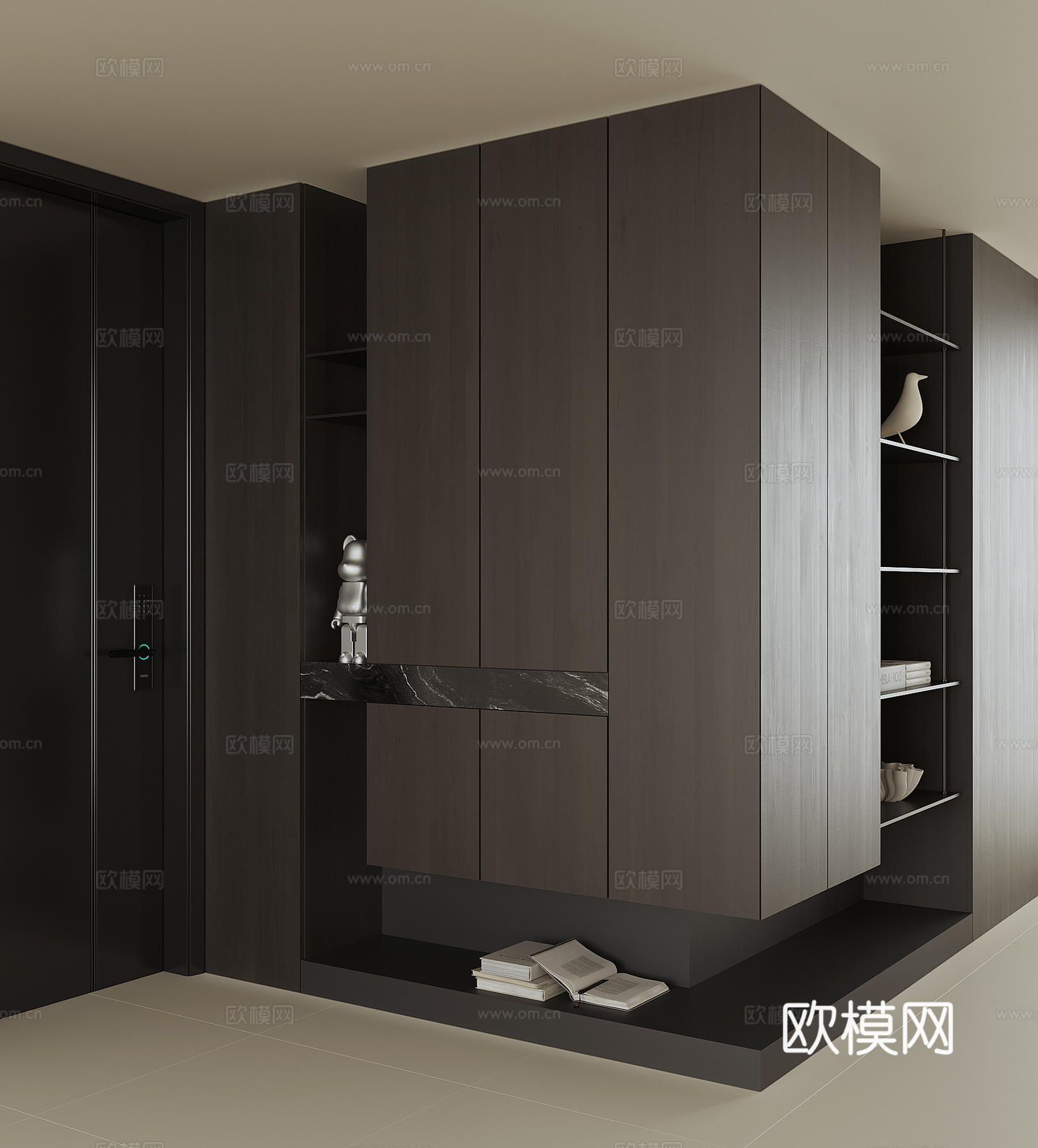 现代转角鞋柜3d模型