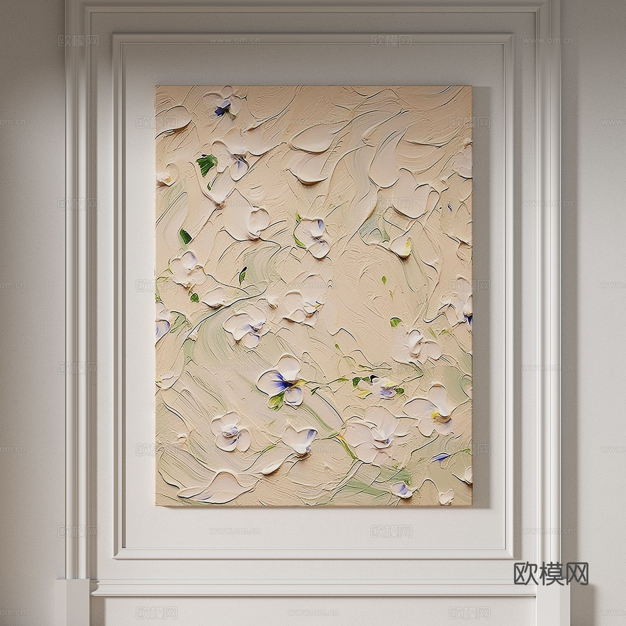 现代，简约，奶油风，轻奢，侘寂，肌理，立体，装饰画3d模型