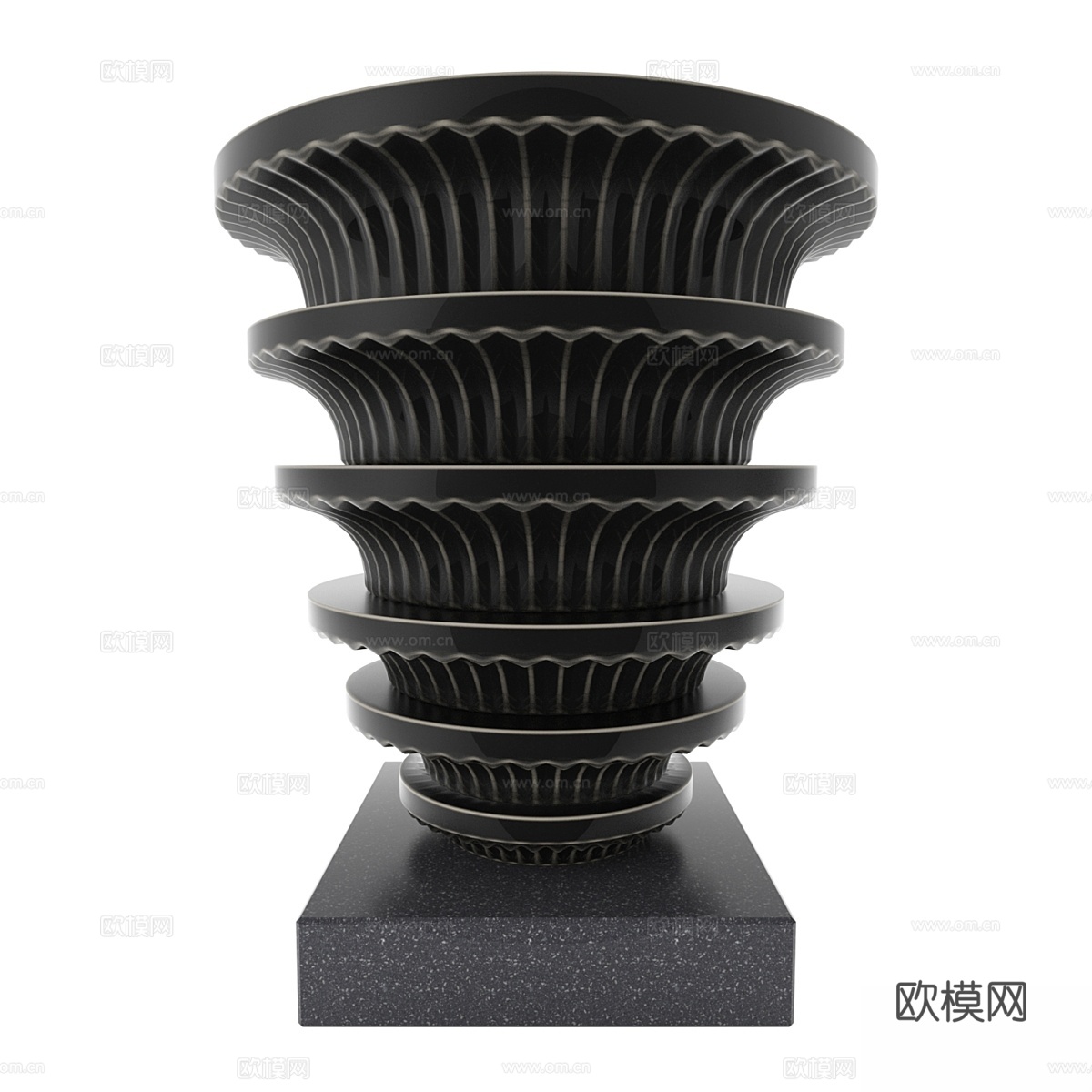 鹅卵石花瓶3d模型