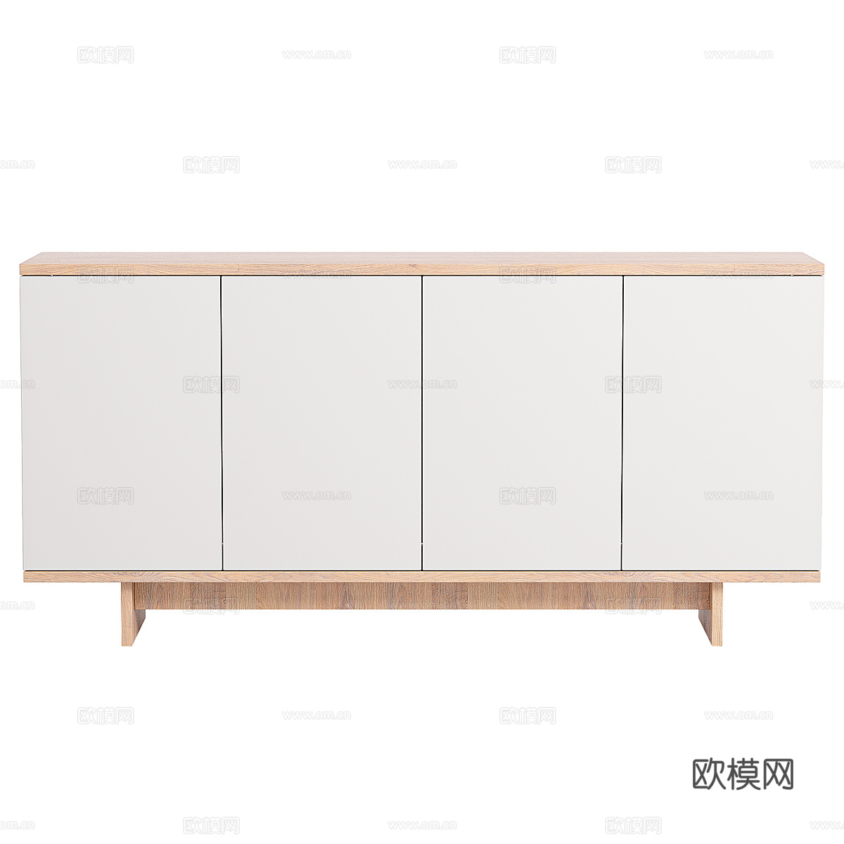 现代北欧原木电视柜 边柜 矮柜3d模型