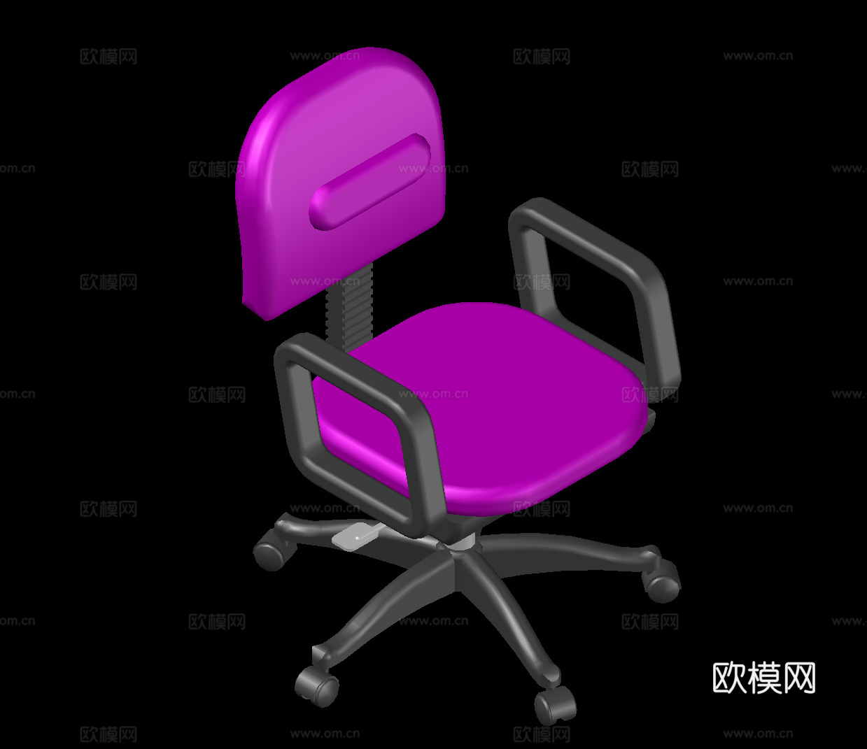 职员椅立体图cad施工图