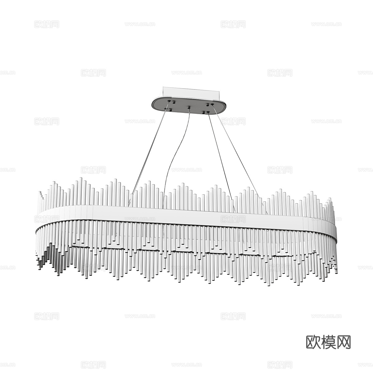 现代轻奢金属玻璃装饰吊灯3d模型