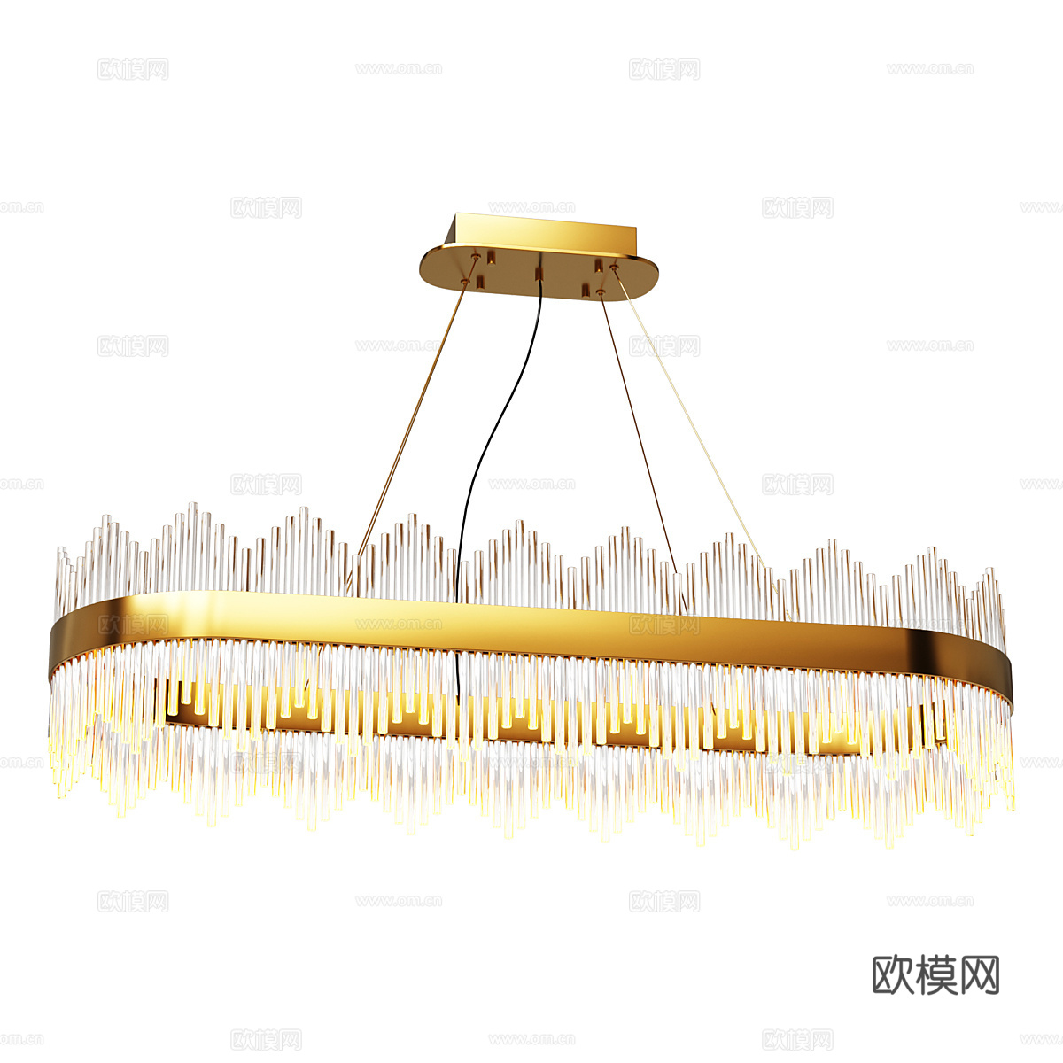 现代轻奢金属玻璃装饰吊灯3d模型