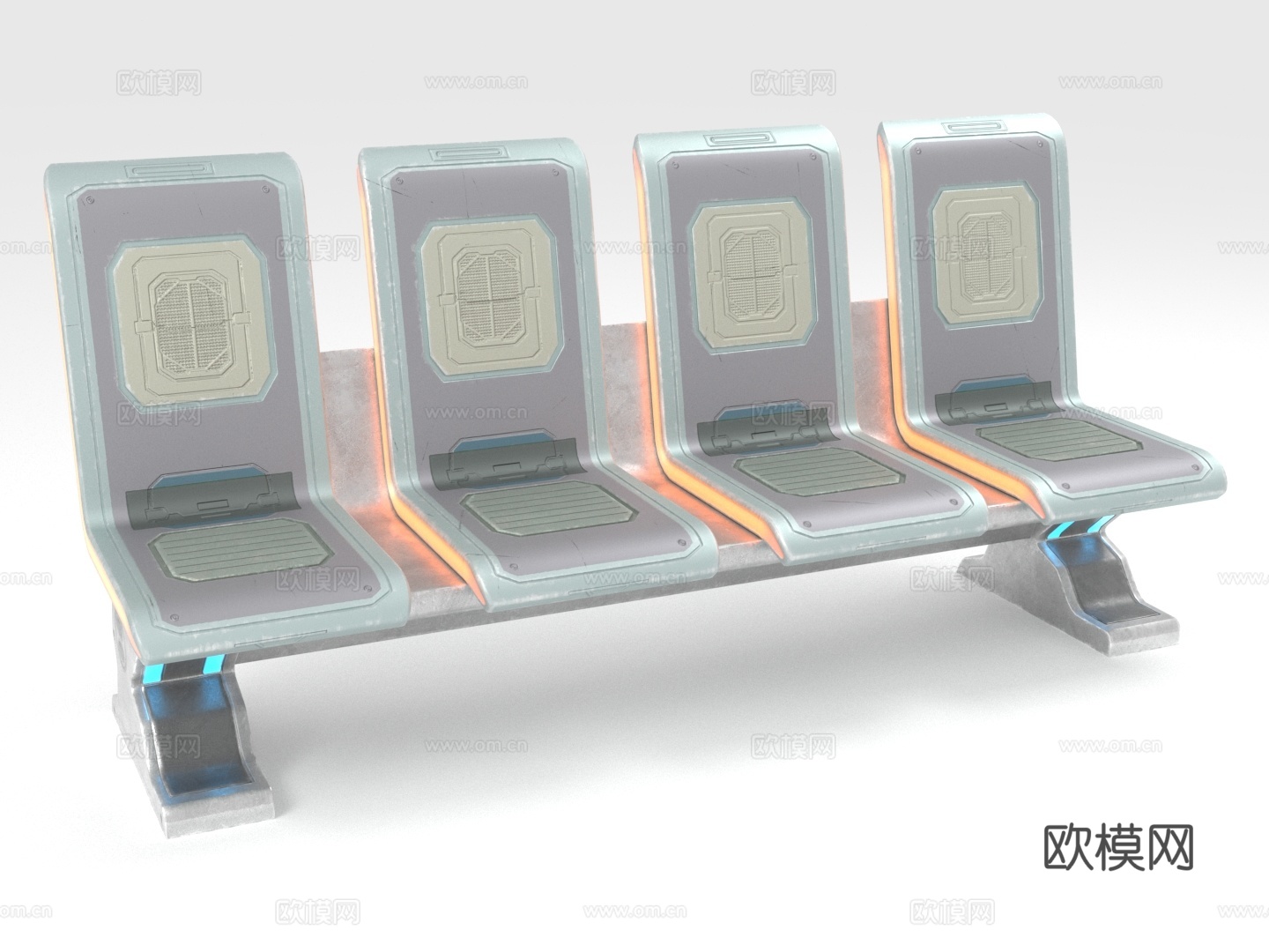 排椅 长椅 候车椅 座椅3d模型