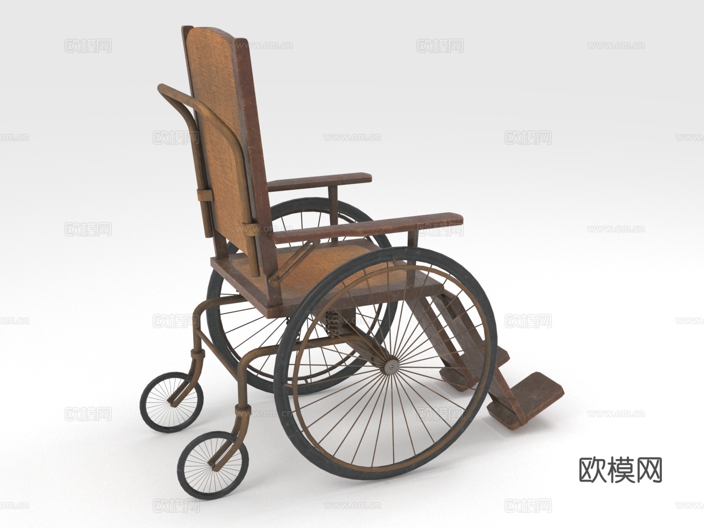 轮椅 木椅 坐椅 椅子3d模型