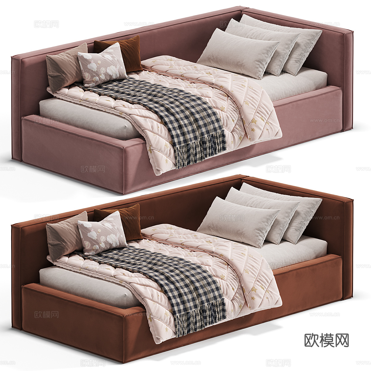 现代意式儿童布艺沙发床3d模型
