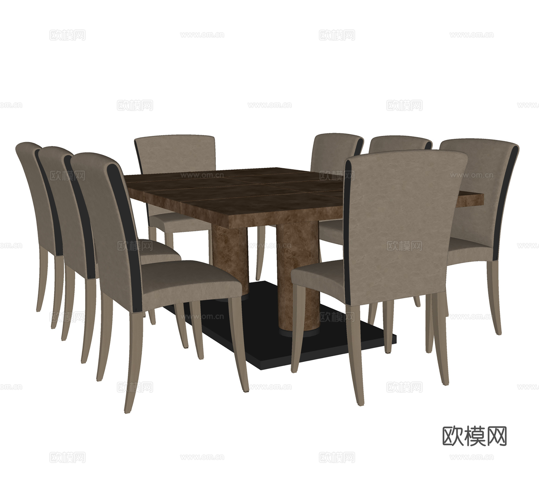 北欧风休闲桌椅  餐桌椅   会议桌椅  洽谈桌椅su模型