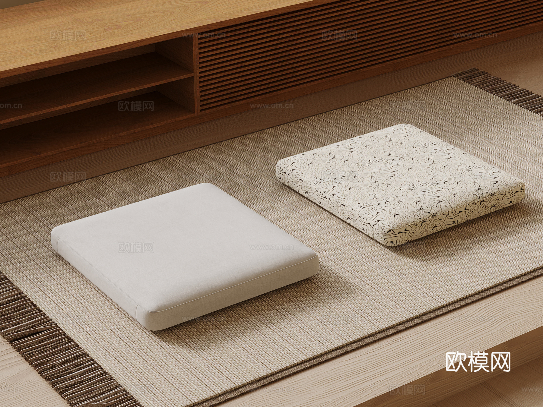 现代中古风坐垫su模型
