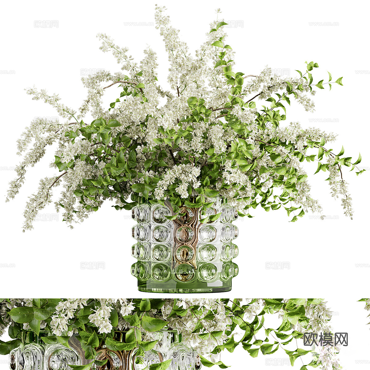 花瓶花卉3d模型