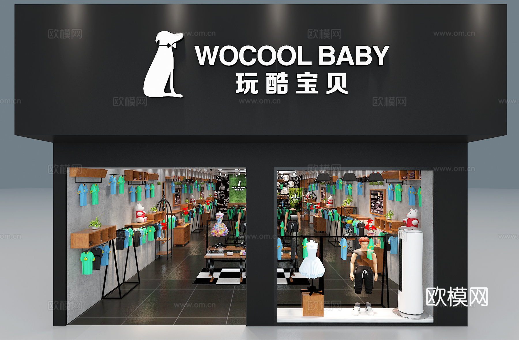 工业风服装展厅3d模型