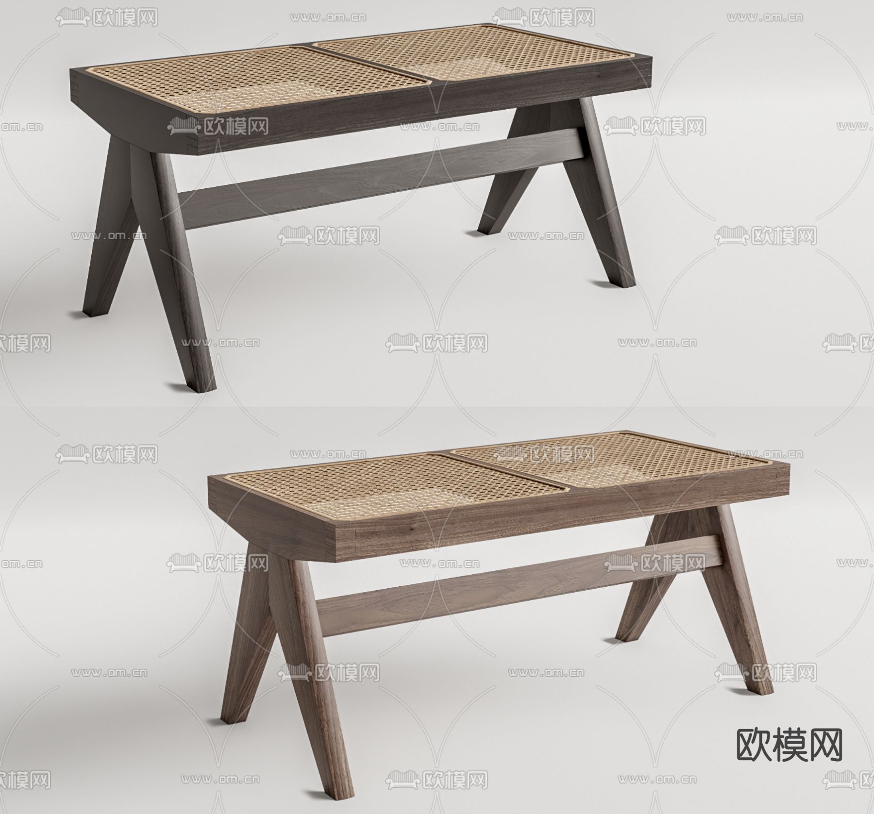 侘寂风长凳su模型下载（渲染图1）