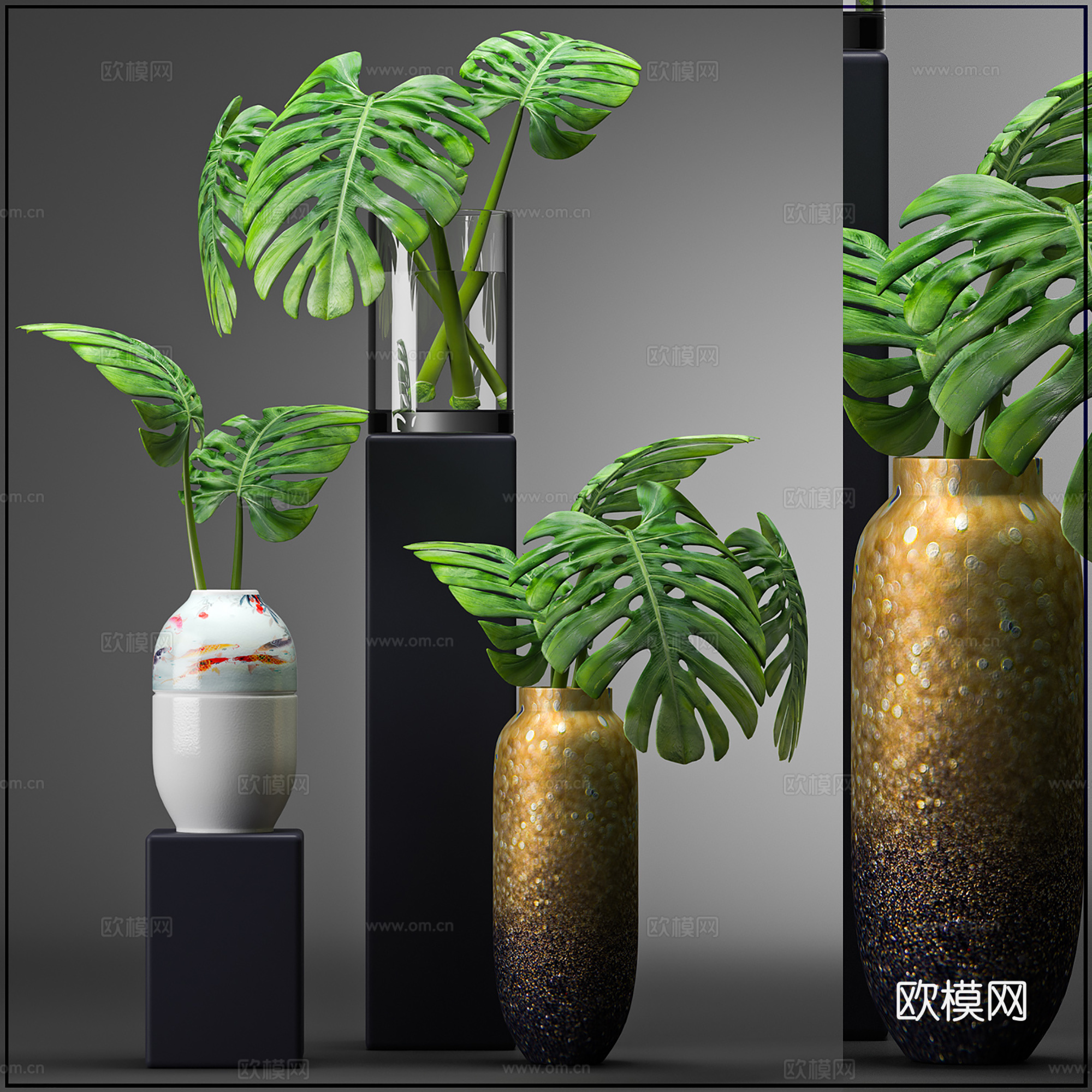 现代绿植 植物花草 室内绿植 绿植组合su模型