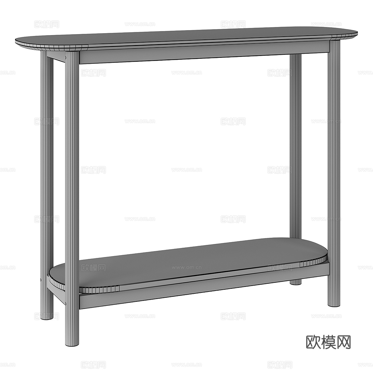 新中式实木端景台 玄关桌3d模型