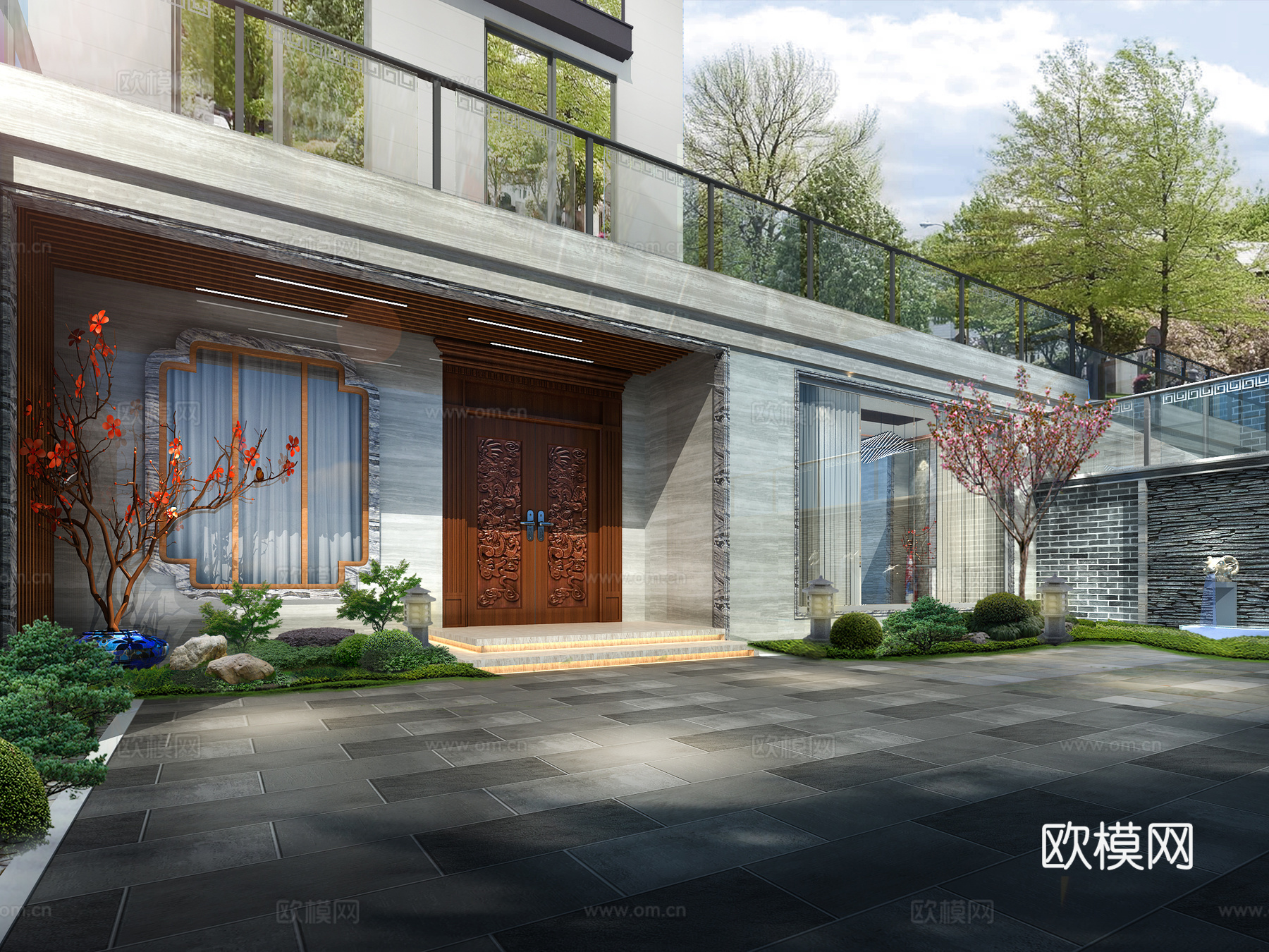 门廊 入户 花园 庭院3d模型