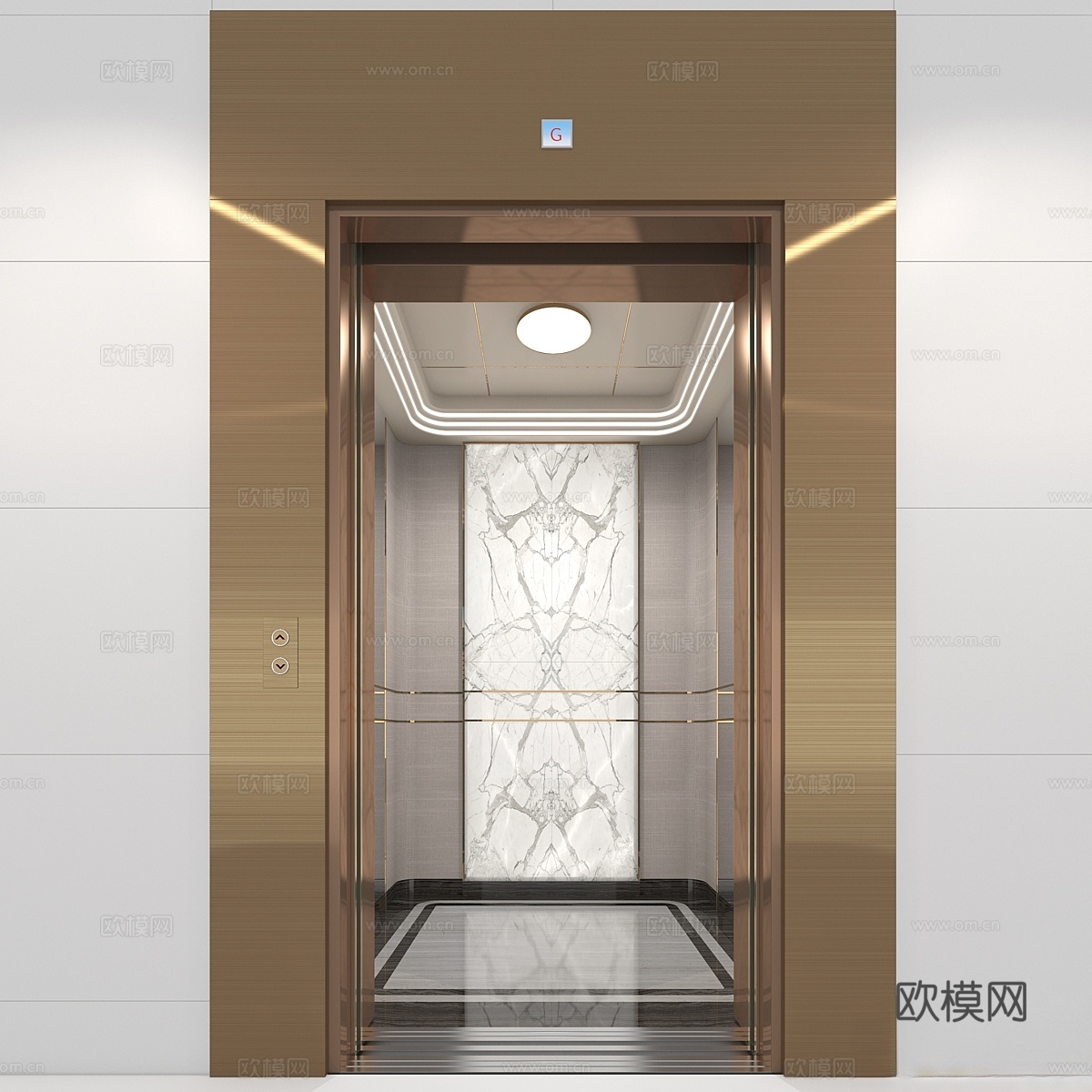 电梯内部带按钮面板3d模型