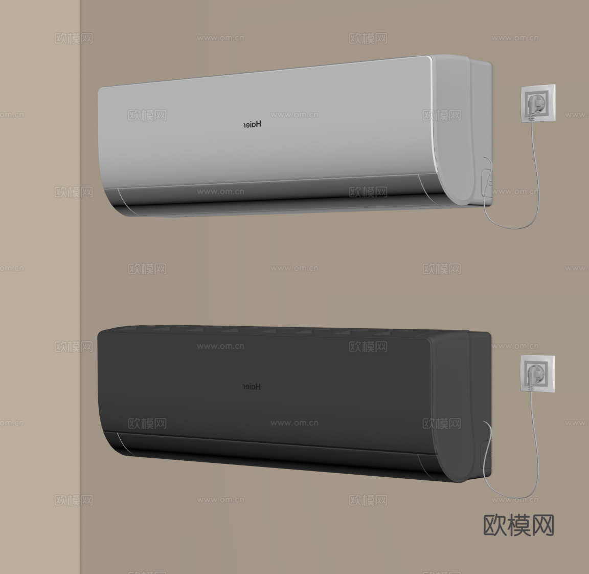 现代壁式空调su模型