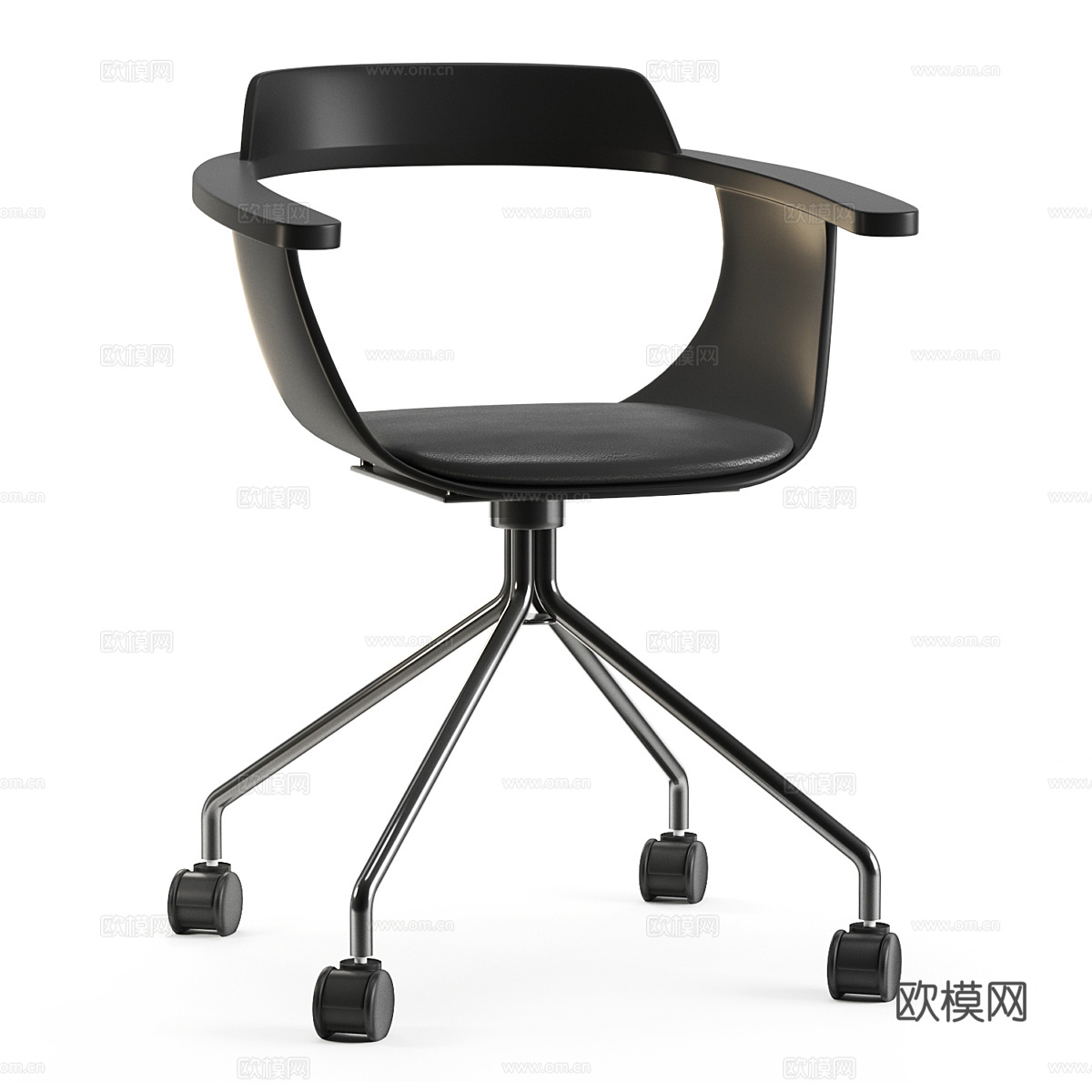 现代意式极简办公椅 书椅 转椅3d模型