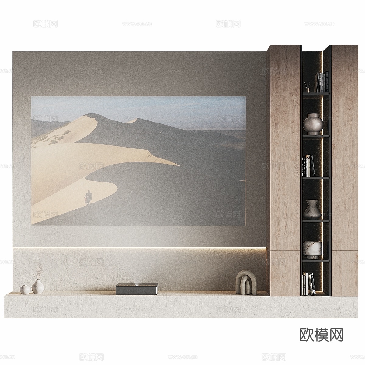 电视墙套装 0843d模型