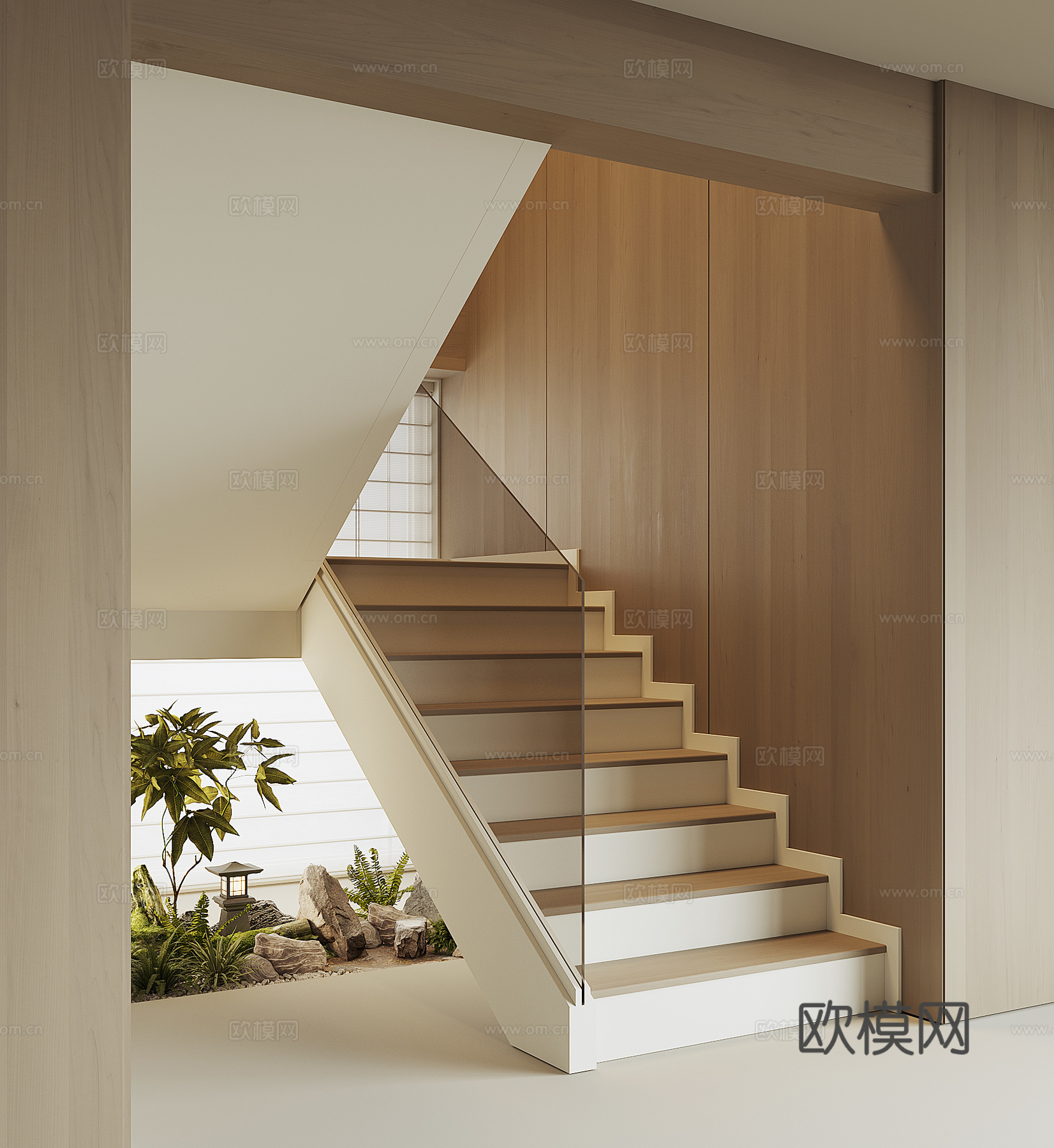 现代家居楼梯3d模型下载
