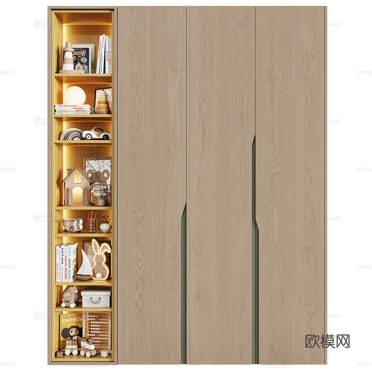 新中式儿童衣柜3d模型
