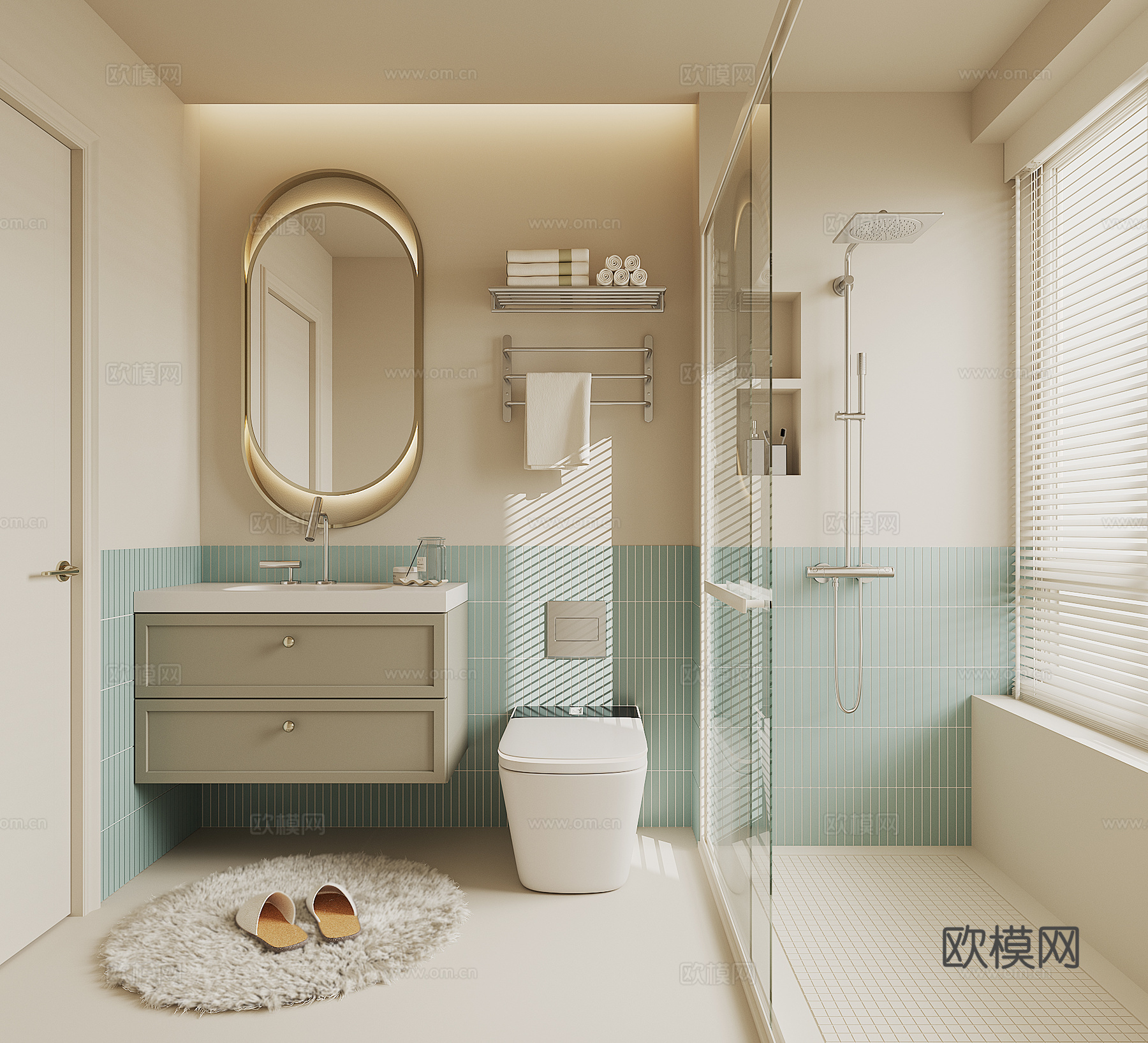 现代法式卫生间3d模型下载