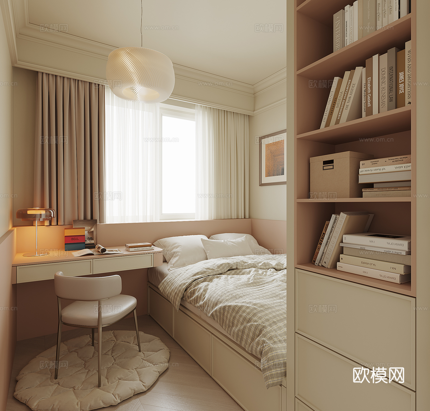 现代榻榻米卧室su模型