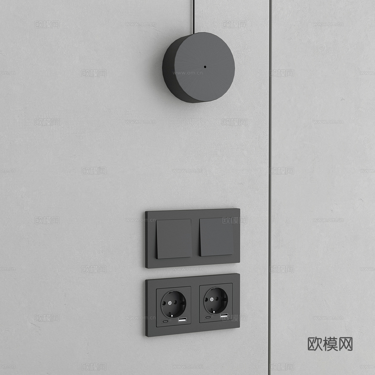 现代侘寂背景墙 装饰墙板3d模型