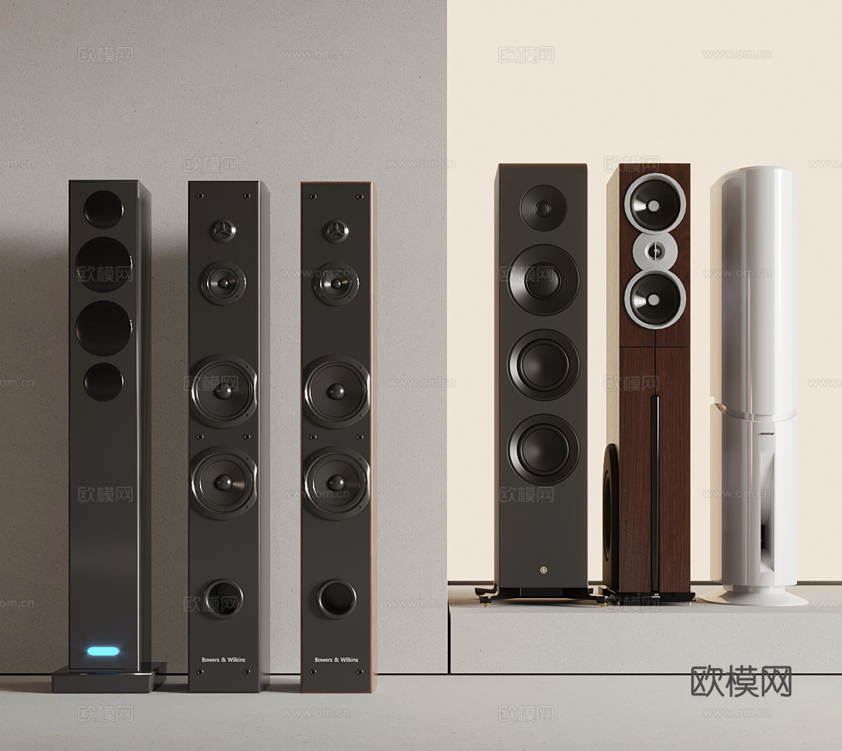 现代立式音响su模型