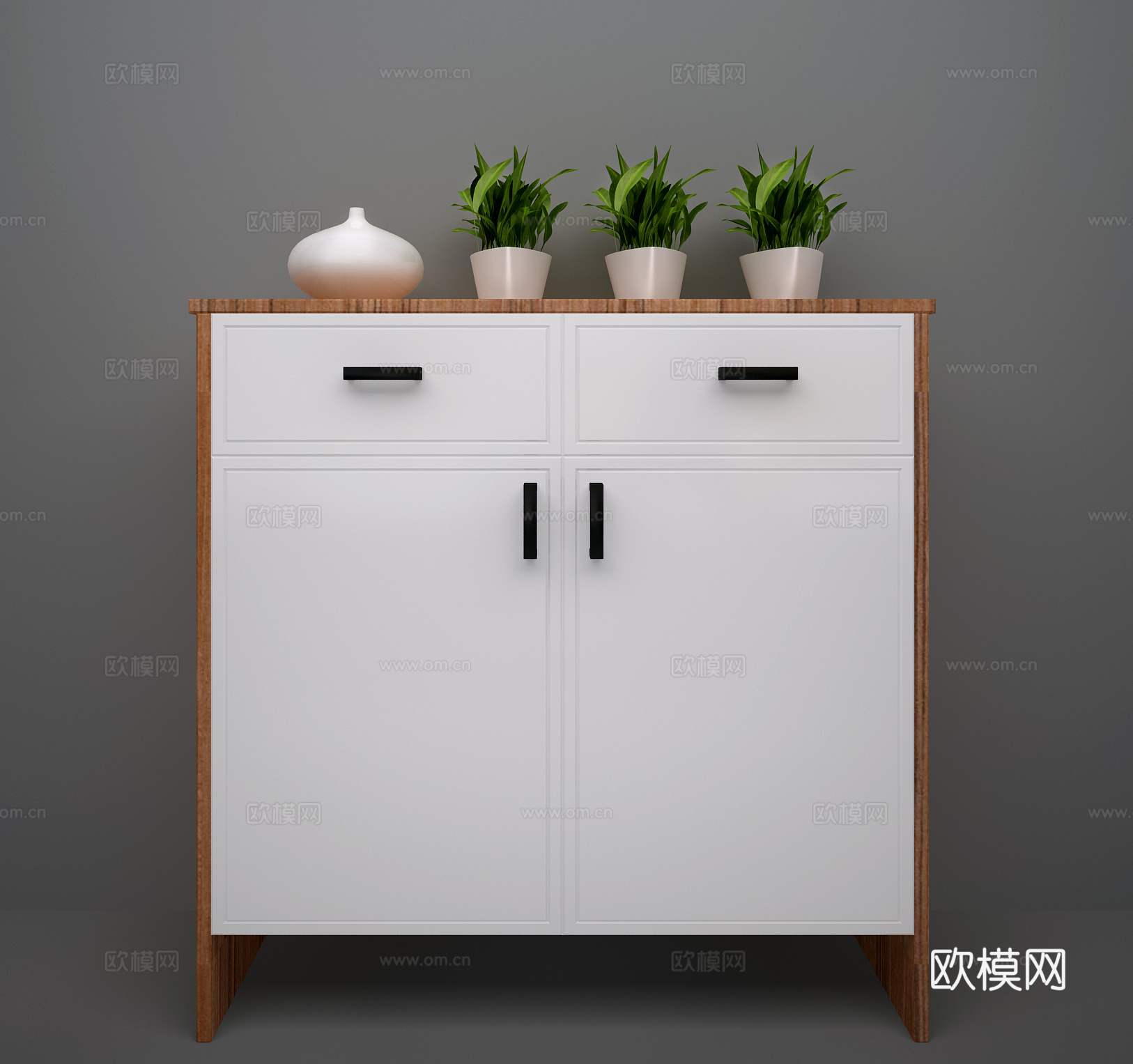 现代鞋柜 餐边柜3d模型下载（渲染图1）