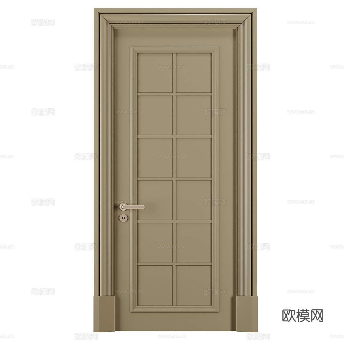 现代奶油风室内单开门3d模型下载（渲染图2）