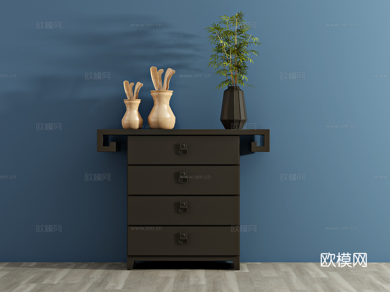 新中式鞋柜 装饰柜 边柜3d模型