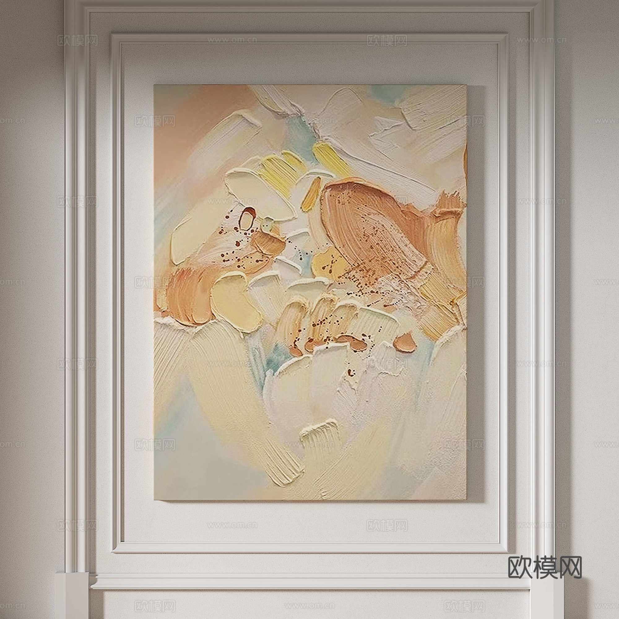 现代，简约，奶油风，轻奢，侘寂，肌理，立体，装饰画3d模型
