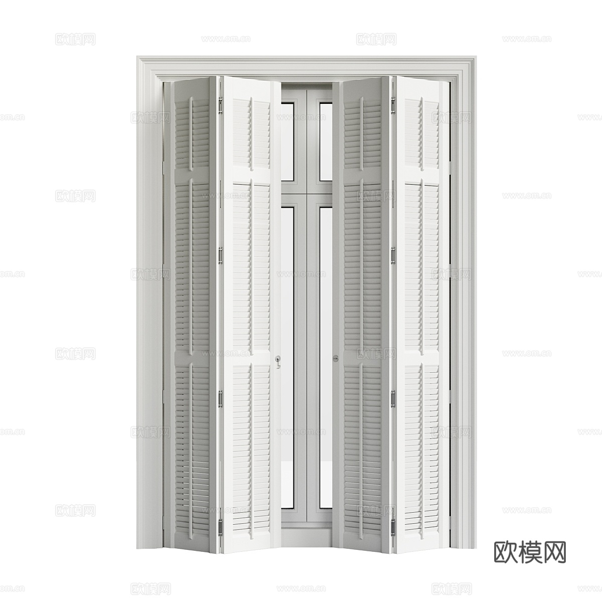 百叶门3d模型下载